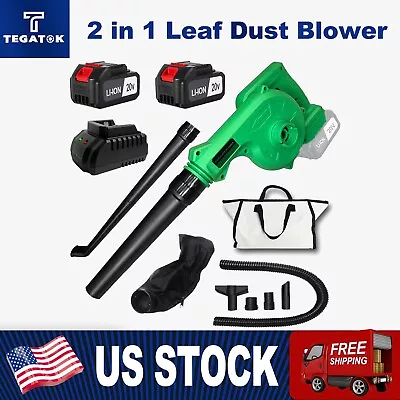 $59.99 • Buy Tegatok 20V Cordless Leaf Dust Blower Handheld Compact Vacuum Cleaner 2 In 1