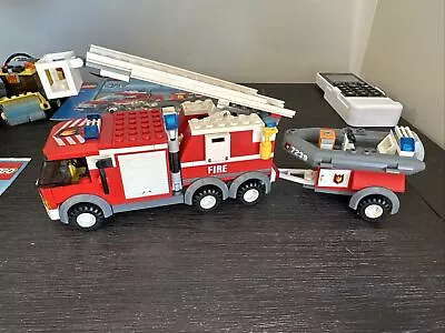 LEGO CITY: Fire Truck Trailer And Boat (7239) • $80