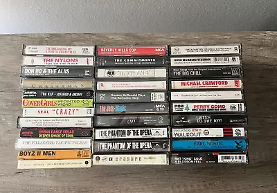 Mixed Lot Of 32  Cassette Tapes Various Genres Madonna Nat King Cole • $25