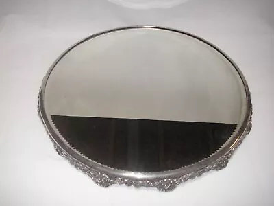 Antique Large ~ 17  Silverplate Ornate Victorian Plateau Mirror Dresser Tray • $145