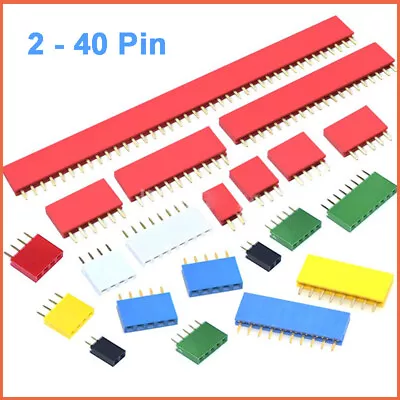 £1.62 • Buy 2.54mm Breakaway Female Header Pin 1 X 2 - 40 Pin For PCB Breadboard Single Row