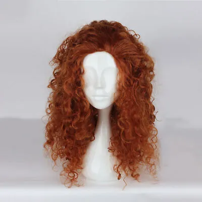 Brave Princess Merida Disney Cosplay Wig Brown Curly Curly Perruque • £22.07