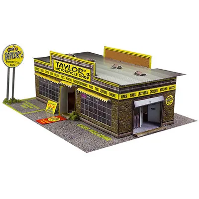 1/64 Slot Car Motorcycle Shop Photo Real Kit Race Tracks Tyco HotWheels And More • $17.39