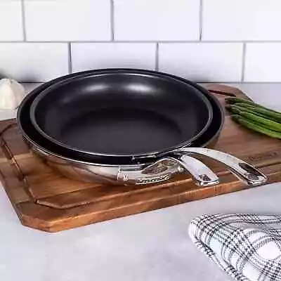$59.75 • Buy Viking (Set Of 2 Pc.) Fry Pan 3-Ply Stainless Steel Nonstick 10  12  Frying Pans