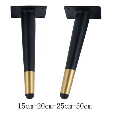 $17.09 • Buy Metal Furniture Legs Black Gold For Sofa Ottoman Drawers W/ Mounting Plate