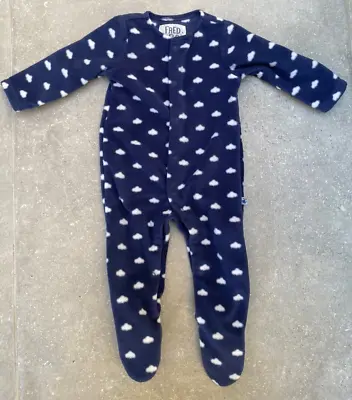 Fred & Flo FLEECE Babygrow/Sleepsuit. 3-6 Months. Ideal As An Extra Layer Over . • £3