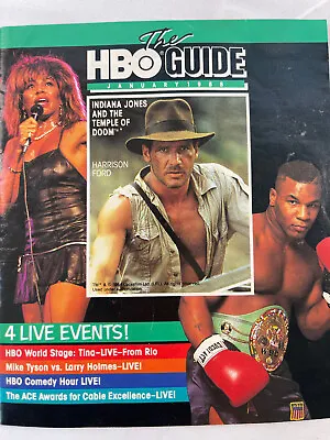 ORIGINAL Vintage Jan 1988 HBO Guide Magazine Indiana Jones Mike Tyson T Turner • $49.99