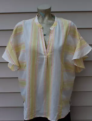 Matilda Jane Cotton Blouse Shirt Embroidered Woven Flutter Sleeves Sz M - NWT • $6.95