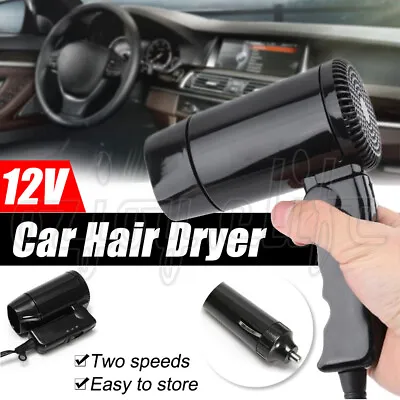 Hairdryer Portable Hair Dryer Dry Glass Defroster Car Caravan Camping Travel 12V • $33.95