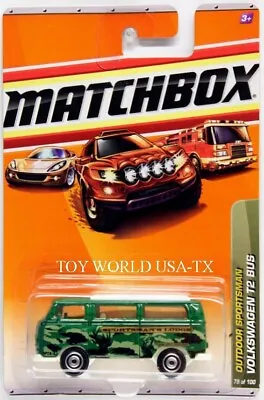 2010 Matchbox #79 Outdoor Sportsman Series Volkswagen T2 Bus Green • $3.99