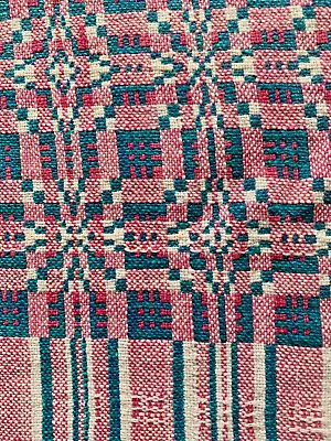 Welsh Blanket Look  Tapestry Double Sided Woven Fabric Remnant 46 W/69 L • £10