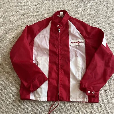 Vintage Kenworth Jacket Mens Red Zip Up Windbreaker Swingster Trucker • $30
