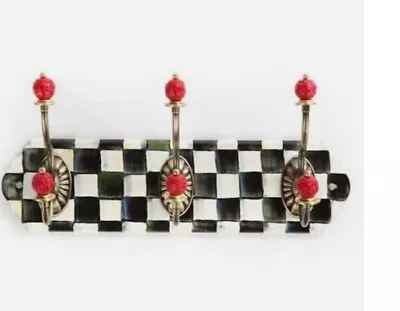 MacKenzie Childs Courtly Check Enamel Triple Wall Hook - #3 • $99