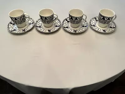 MIKASA Parisian Scenes 4 Cups And 4 Saucers Susan Steinberg Ultima + China • $21