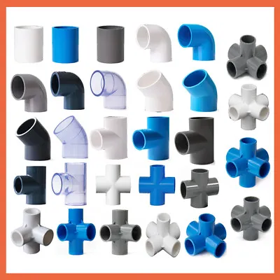 PVC Metric Plumbing Fittings Pipe Adapter For Aquarium Tank Pond Solvent Weld • £58.19