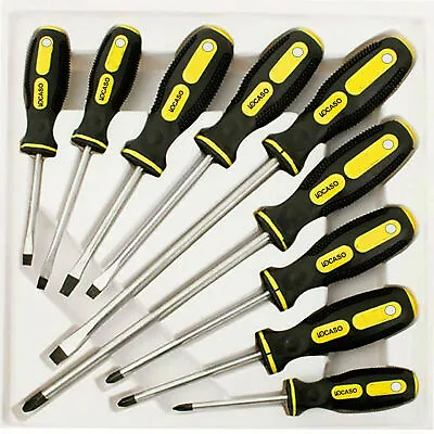 £8.49 • Buy 9pc Precision Magnetic Screwdriver Set Soft Grip Handle Philips Slotted Tool Bit