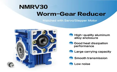 $85.90 • Buy Nema23 Gearbox NMRV030 Worm Gear Reducer Speed Ratio 10 15 20 25 50 80:1