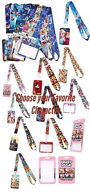 Disney Characters Lanyard Card/Badge/ID Holder Pin Trading Neck Straps Gift Set • $9.99