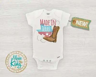 $11.60 • Buy Made In Texas  Baby Onesie-Baby Clothes-Cowboy Boot -In Style Baby