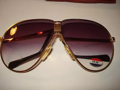 Vintage Metal Purple Clear Lens Fold Up Sunglasses With Case  1980's  Never Worn • $14.99