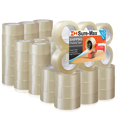72 Rolls Carton Sealing Clear Packing Tape Box Shipping - 2 Mil 2  X 110 Yards • $99.99
