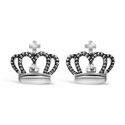 925 Solid Sterling Silver Mini Crown Stud Earrings - Dainty Tiny King / Queen... • $17.99