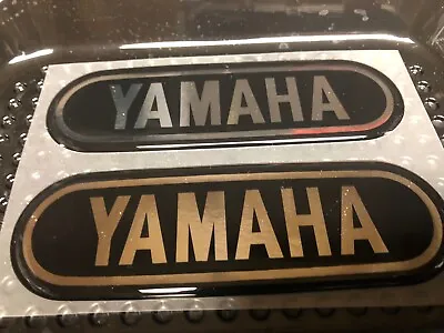 Yamaha AT DT CT1 & Others Tank Badges Sm-Md Blk/Chrome YAM_T4B • $39.99