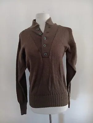 Vintage US Army Military Sweater Olive Drab Wool 5 Button M 38-40 USA • $24.79