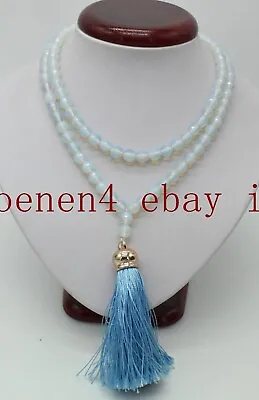 £8.39 • Buy Tibet Buddhist 6/8/10mm White Moonstone 108 Meditation Prayer Bead Mala Necklace