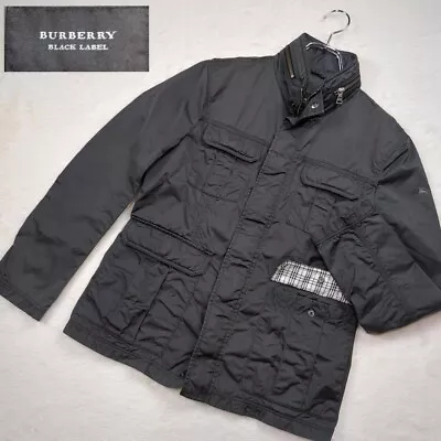 BURBERRY BLACK LABEL Military Jacket Stand Collar Logo Khaki Men Size M Used • $85