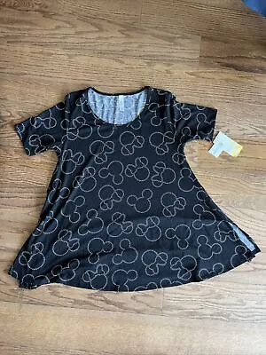 NWT LuLaRoe Women's Black Disney Mickey & Minnie Mouse Swing Shirt Tunic Top  XS • $8.99