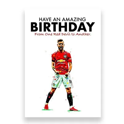 MANCHESTER UNITED BIRTHDAY CARD | Bruno Fernandes Birthday Card • £3.95