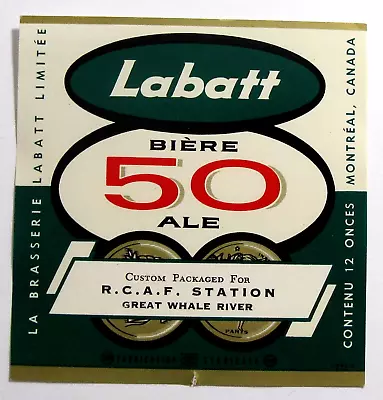 Brasserie Labatt LABATT 50 - R.C.A.F. STATION Beer Label CANADA 12oz • $1.95