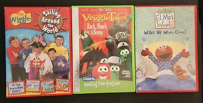 3 Pack Of Kids Movies: The Wiggles  Elmo's World & Veggie Tales  • $10