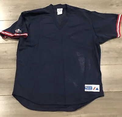 Vtg 90’s Majestic BLANK Navy Blue BP Jersey Umpire Jersey Size XL Made In USA • $19.99