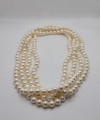 Vintage Very Long 80  Off White/Cream Colored Pearls Beautiful Each Pearl .10  • $38.75