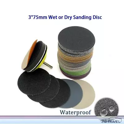 75mm 3  Hook And Loop Sanding Disc 100-3000 Grit Wet Or Dry Sandpaper Pads 10pcs • $9.18