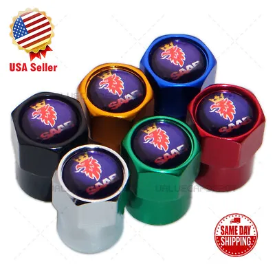 Hex SAAB Logo Emblem Car Wheels Tire Air Valve Caps Stem Dust Cover Sport • $9.99