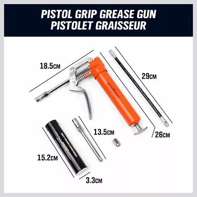 Mini Pistol Grip Grease Gun Flex Hose With 3OZ. Grease & Coupler (2900 PSI) • $19.75