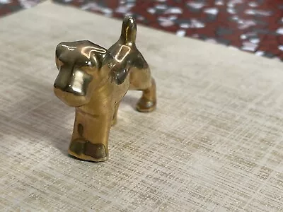 Miniature Vintage Porcelain Gold Dog • $9.99