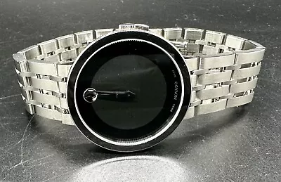 Movado Esperanza Black Dial Silver Tone Stainless Steel Men's Watch 0607057 $995 • $225