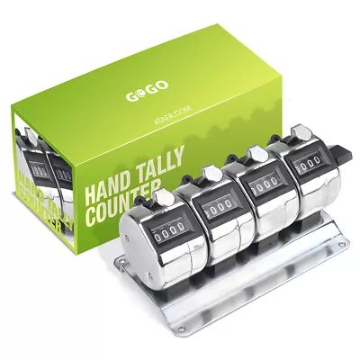 GOGO 4 Units Mechanical Tally Counter Manual Clicker Desktop Counter With Base • $30.99