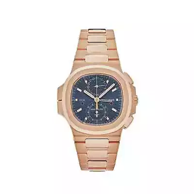 Patek Philippe Nautilus 5990/1R-001 Travel Time Chronograph Rose Gold Blue Di... • $259000