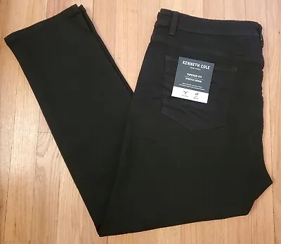 Kenneth Cole - Men's TAPERED FIT Black JEANS - 44x32 - New! • $30