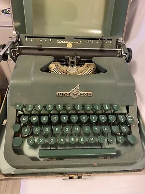 Vintage 1950's Underwood Universal Jewell Portable Typewriter With Case • $65