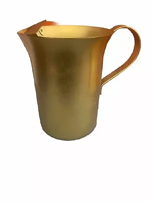 Vtg MC Anodized Aluminum Pitcher Gold Water Tea Drinking Metal Handle • $21.95