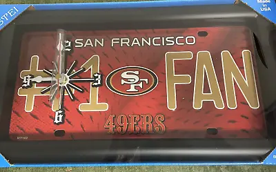 San Francisco 49ers  NFL # 1 Fan Quartz License Plate Clock C • $28.88