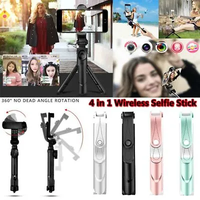 Tripod Stand Mini Extendable Telescopic Selfie Stick 4 In 1 Wireless Bluetooth • £8.36