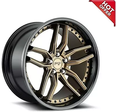 4ea 19X8.5/19X9.5 Staggered Niche Wheels M195 Methos Matte Bronze Face Rims(S6) • $1432