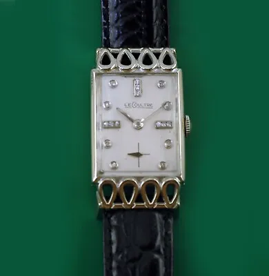 $2999 • Buy  Le Coultre Vacheron 18k Gold Diamond Dial UniPlan Vintage 40s Mens Watch